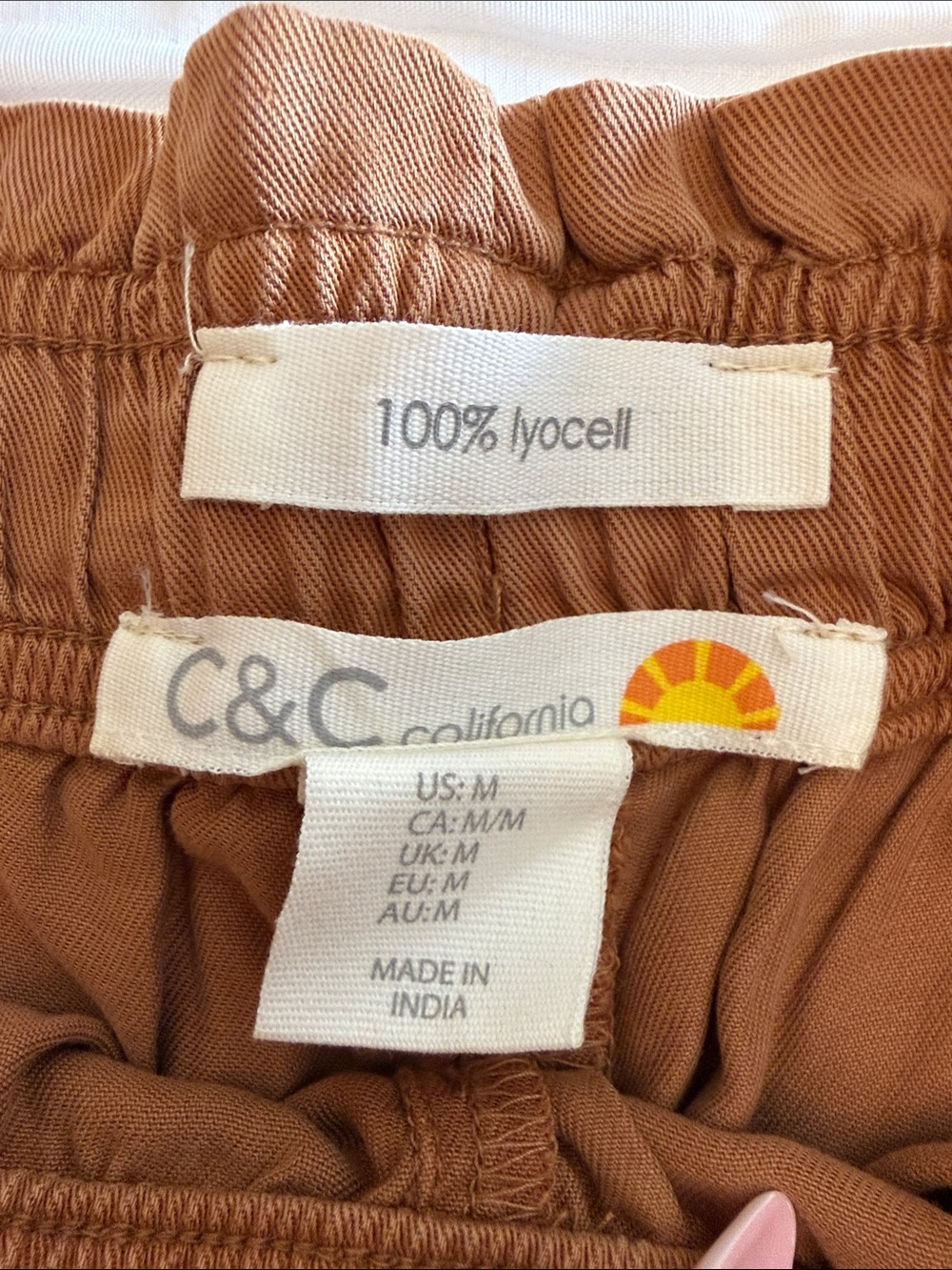 C&C California Women's Rust Brown Drawstring Athletic Shorts - Picture 2 of 2